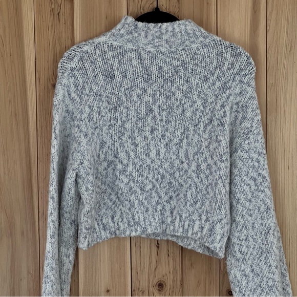 Sweaters - Cozy Cropped Knit Sweater - Heather Gray
